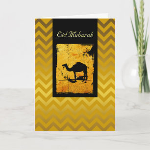 Gouden Chevron Eid Mubarak Feestdagen Kaart