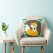 Gouden Chevron Fox op bruin Sierkussen (Stoel)