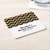 Gouden Chevron Glitter Vrijgezellenfeest Onderzett Kartonnen Onderzetters (Schuin)