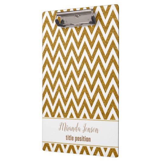 Gouden Chevron met witte vonken Klembord (Links)