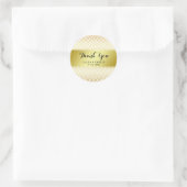 Gouden Chevron Patroon Glitter Dank je bruiloft Ronde Sticker (Tas)