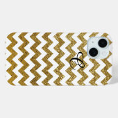 Gouden Chevron strepen monogram Case-Mate iPhone Case (Achterkant (horizontaal))