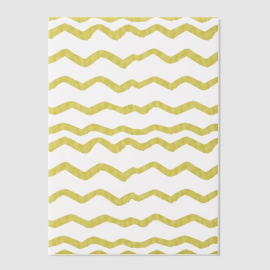 Gouden Chevron Stripe Patroon Hand-getrokken Look Vellum Uitnodigingen (Voorkant)