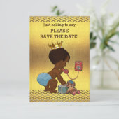 Gouden Chevrons Etnische Prins Save The Date (Staand voorkant)
