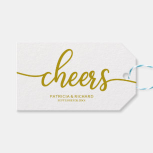 Gouden Chic Calligrafie Cheers Wijnfles Labels Cadeaulabel