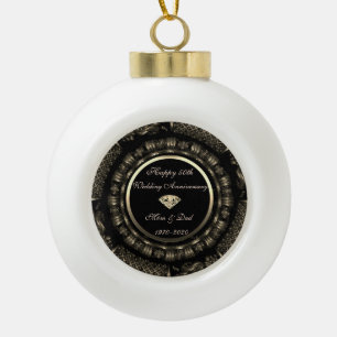 Gouden Chic Elegante 50ste Huwelijksverjaardag Keramische Bal Ornament