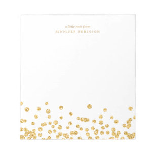 Gouden Chic Glam Nep Glitter Confetti met Naam Notitieblok
