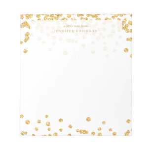Gouden Chic Glam Nep Glitter Confetti met Naam Notitieblok