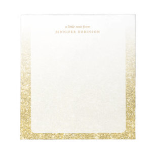 Gouden Chic Glam Nep Glitters Vervagen met Naam  Notitieblok