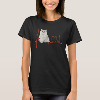 Gouden Chinchilla Perzische Kat Hartslag EKG Ik Li T-shirt