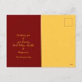 Gouden Chinees Briefkaart 2 van de Dierenriem van (Achterkant)