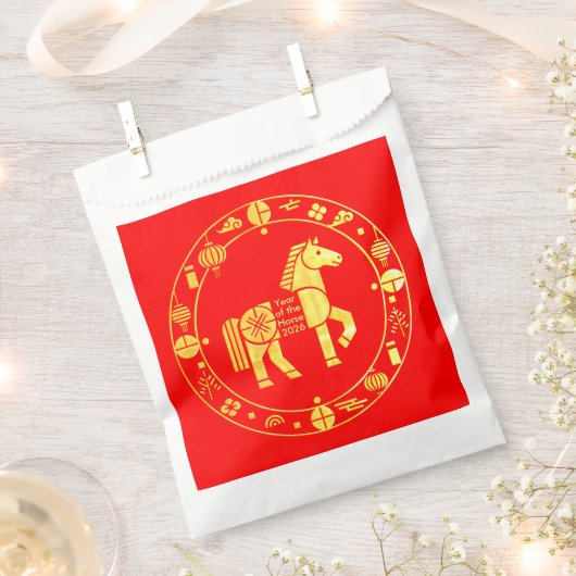 Gouden Chinees nieuwjaar 2026 Bedankzakje (Geknipt)