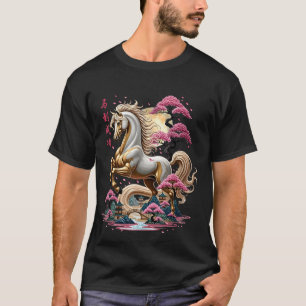 Gouden Chinese Dierenriem Paard 2026 Artistieke Ma T-shirt