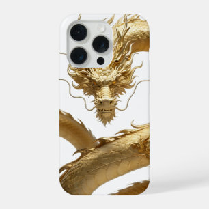Gouden Chinese Draak Kunst   Mythisch Wezen Fant iPhone 15 Pro Case