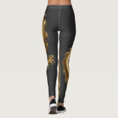 Gouden Chinese Draak Kunst | Mythisch Wezen Fant Leggings (Achterkant)
