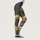 Gouden Chinese Draak Kunst | Mythisch Wezen Fant Leggings (Rechts)