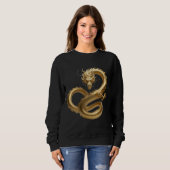 Gouden Chinese Draak Kunst | Mythisch Wezen Fant Trui (Voorkant volledig)