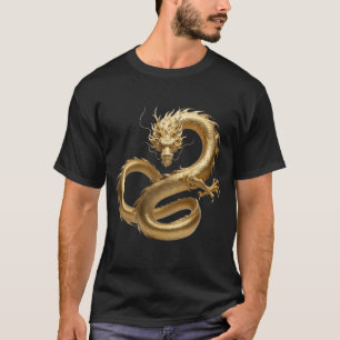 Gouden Chinese Draak Kunst   Mythisch Wezen Fantas T-shirt