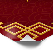 Gouden Chinese draak Maanjaar 2024 Perfect Poster (Hoek)