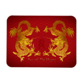 Gouden Chinese Draak met oud Ideogram FPM Magneet (Horizontaal)