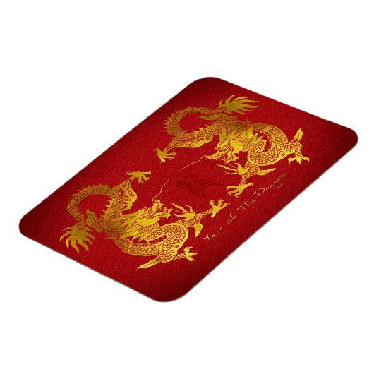 Gouden Chinese Draak met oud Ideogram FPM Magneet (Linkerzijde)