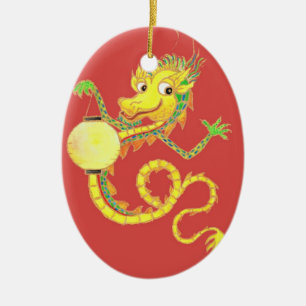 Gouden Chinese Draak Ornament