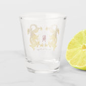 Gouden Chinese Draak Oude Ideogram Verjaardag SG Shot Glas (Achterkant)