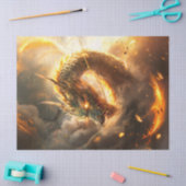 Gouden Chinese Dragon Illustratie Decoupage Tissuepapier (Craft)