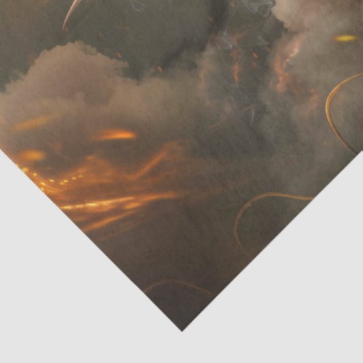 Gouden Chinese Dragon Illustratie Decoupage Tissuepapier (Detail)