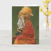 Gouden/Chinese Fheasant Happy Retirement Card Kaart (Gele Bloem)