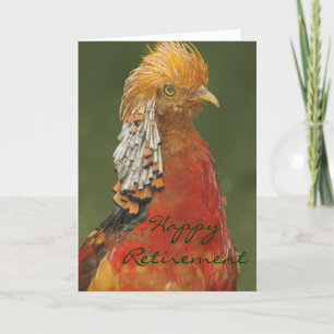 Gouden/Chinese Fheasant Happy Retirement Card Kaart