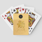 Gouden Chinese Hond Papercut Monogram Spelen C Speelkaarten (Achterkant)