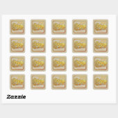 Gouden Chinese papier gesneden Ox Jaar 2021 SqS Vierkante Sticker (Vel)