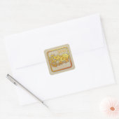 Gouden Chinese papier gesneden Ox Jaar 2021 SqS Vierkante Sticker (Envelop)