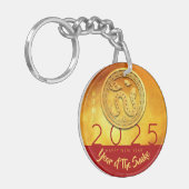 Gouden Chinese Slang Jaar gepersonaliseerde ARK Sleutelhanger (Voorkant Links)