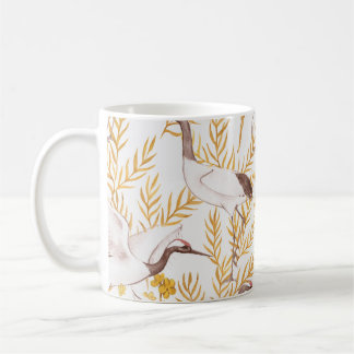 Gouden Chinese stijl, waterverf sakurapatroon. Koffiemok