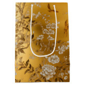 Gouden Chinoiserie Floral Gift Bag Medium Cadeauzakje (Achterkant)