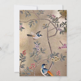 Gouden Chinoiserie met Song Birds en Blossoms Kaart