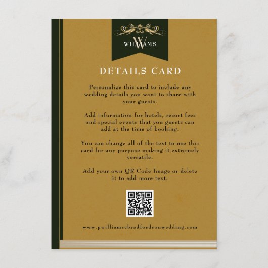  gouden chique hoofdstukpagina bruiloft Kaart invo (Voorkant)