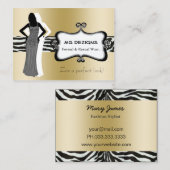 Gouden chique mode boutique Visitekaartjes (Voorkant / Achterkant)