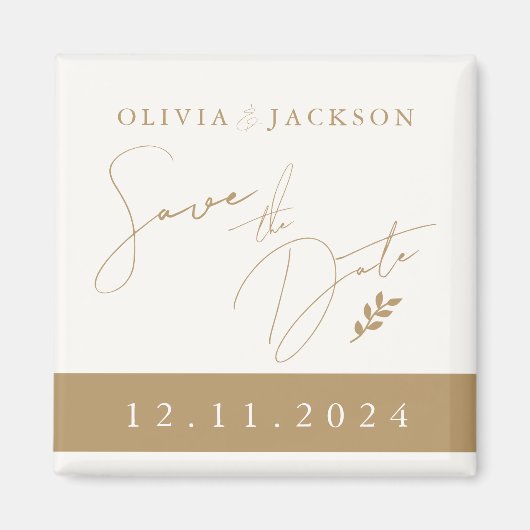 Gouden Chique Save the Date Magnet (Voorkant)