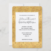 Gouden chique Stippen bruiloft uitnodigt Kaart (Voorkant)