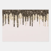 Gouden Chocolade Ice Cream Glitter Druppels Verjaa Inpakpapier Vel (Voorkant 3)