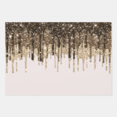 Gouden Chocolade Ice Cream Glitter Druppels Verjaa Inpakpapier Vel (Voorkant)