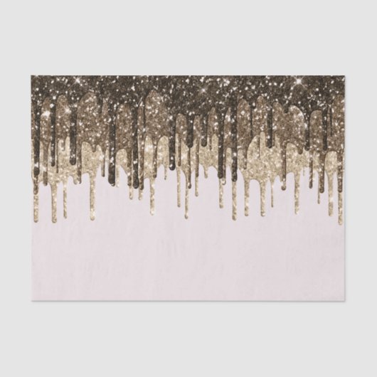 Gouden Chocolade Ice Cream Glitter Druppels Verjaa Tissuepapier (Voorkant)