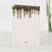 Gouden Chocolade Ijs Glitter Druppels Verjaardag Kaart (Achterkant)