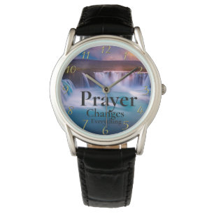 Gouden christelijk geloof Gebed  Verandert  Alles  Horloge