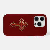 Gouden christelijk kruis iPhone hoesje (Achterkant horizontaal)