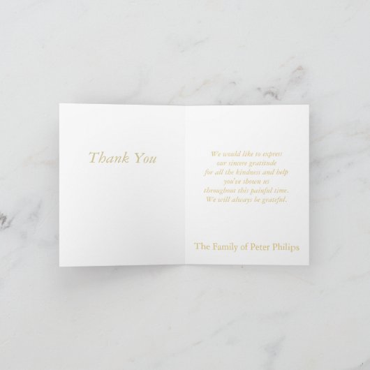 Gouden Christelijk Kruis Johannes 14 Sympathie Dan Bedankkaart (Binnen)