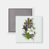 Gouden christelijk kruis magneet (Voorkant / Achterkant)